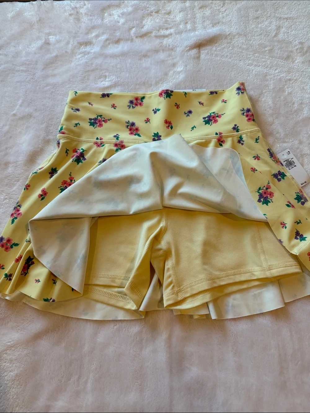 Old Navy Yellow Floral Pleated Skirt